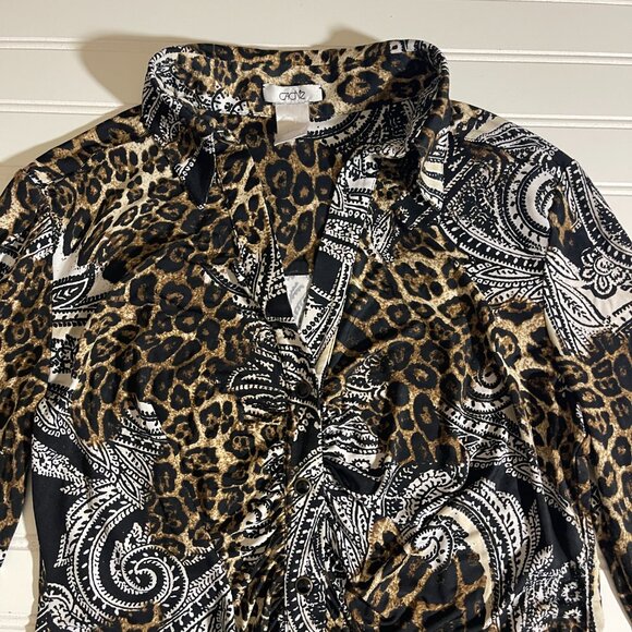 Cache Leopard Print Paisley  Top S - Picture 7 of 13
